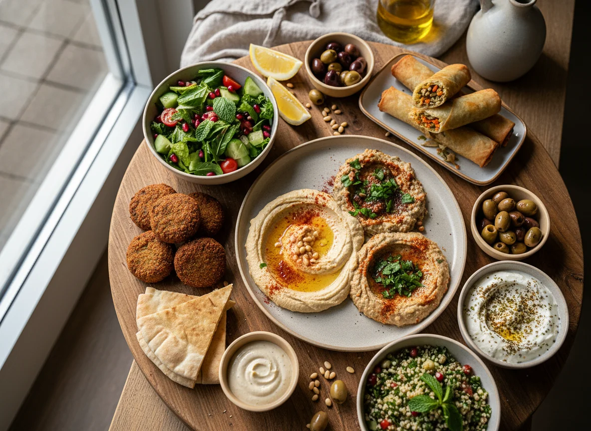 Libanesische Mezze-Platte photo