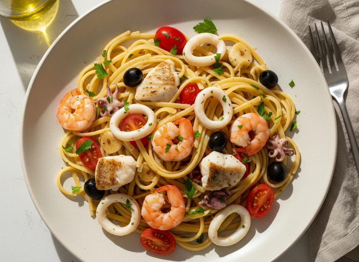 Linguine mit Meeresfrüchten photo