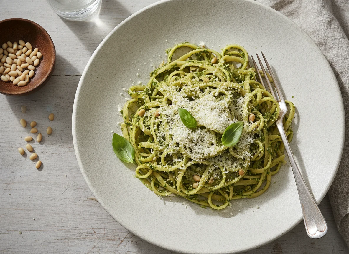 Linguine mit Pesto Genovese photo