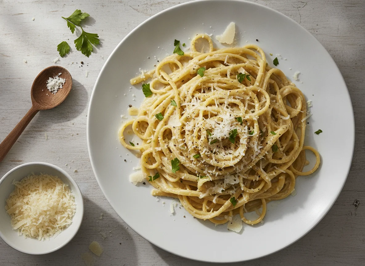 Linguine mit Sahnesauce photo