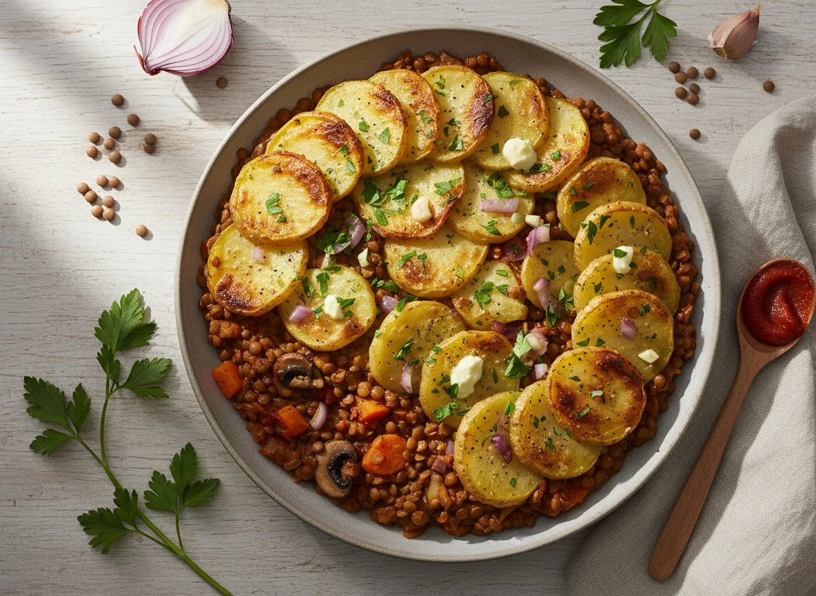 Linsenauflauf mit Kartoffeldeckel photo