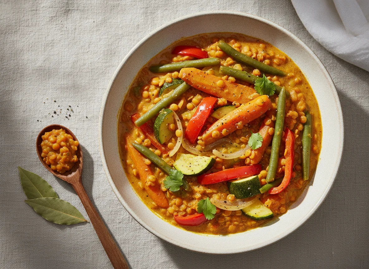 Linsencurry mit Gemüse photo