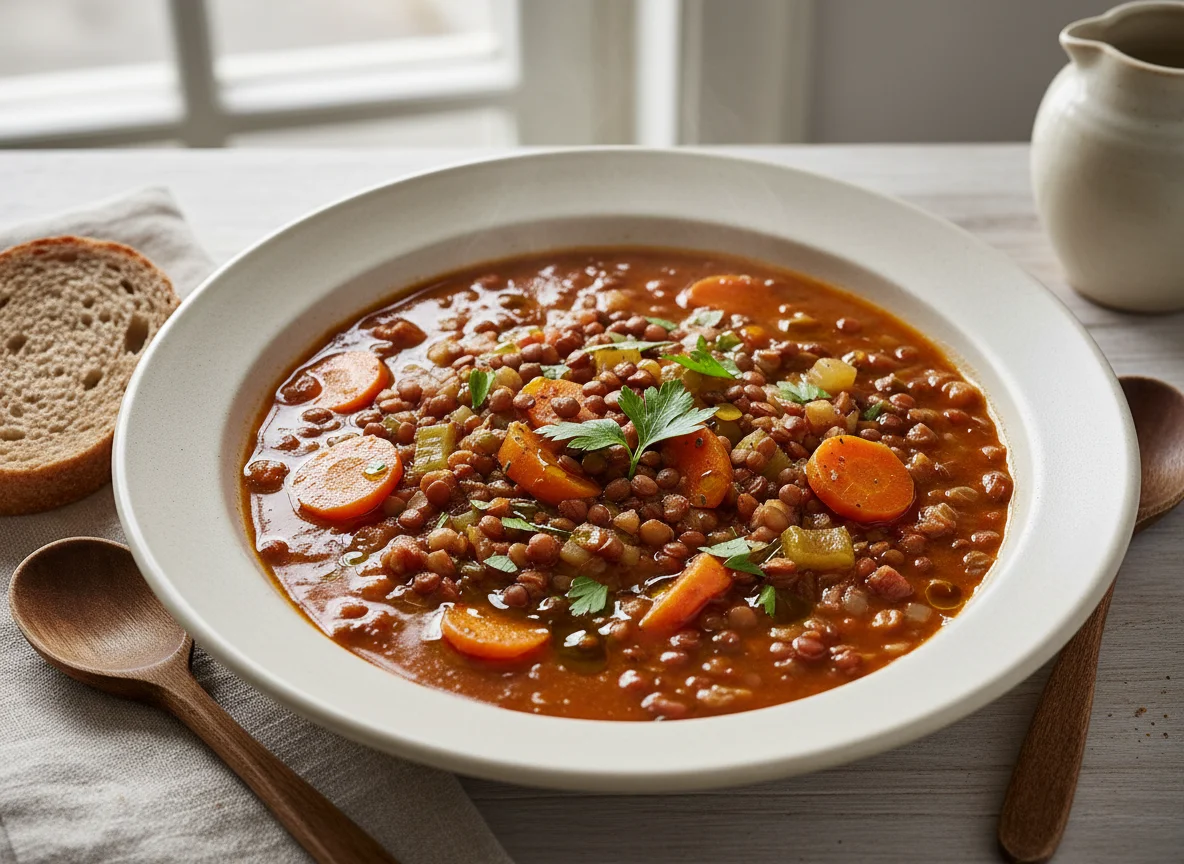 Linseneintopf mit Karotten photo