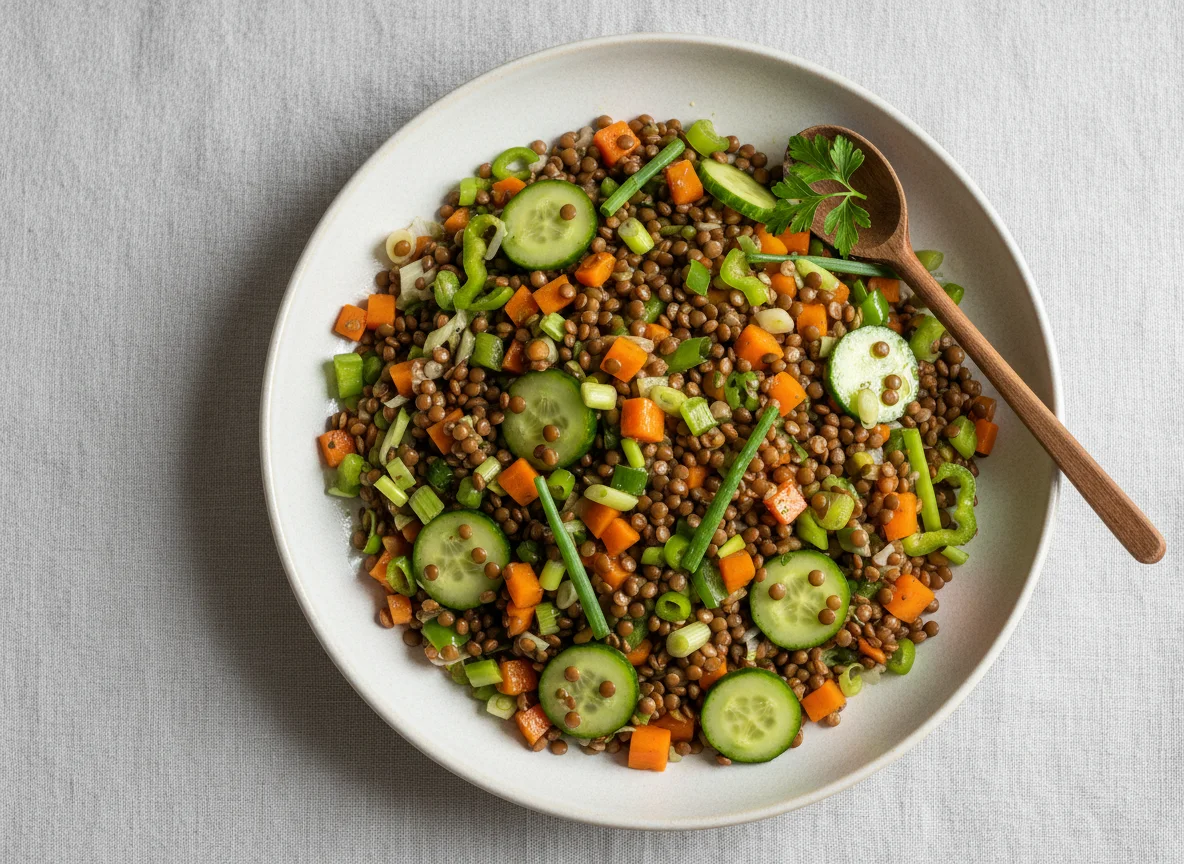 Linsensalat mit Gemüse photo