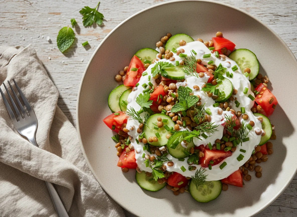 Linsensalat mit Joghurt-Dressing photo