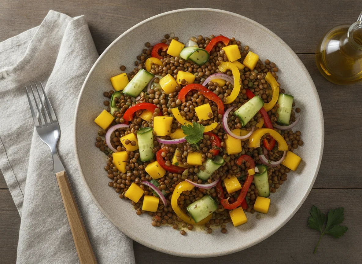 Linsensalat mit Mango und Paprika photo