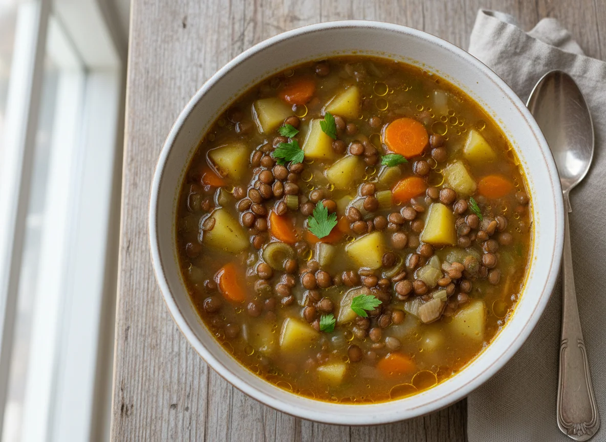 Linsensuppe mit Kartoffeln photo