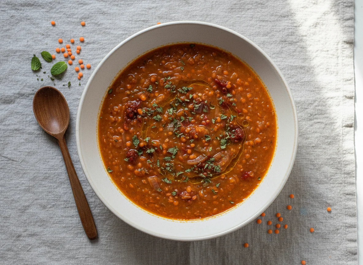 Linsensuppe mit Minze photo