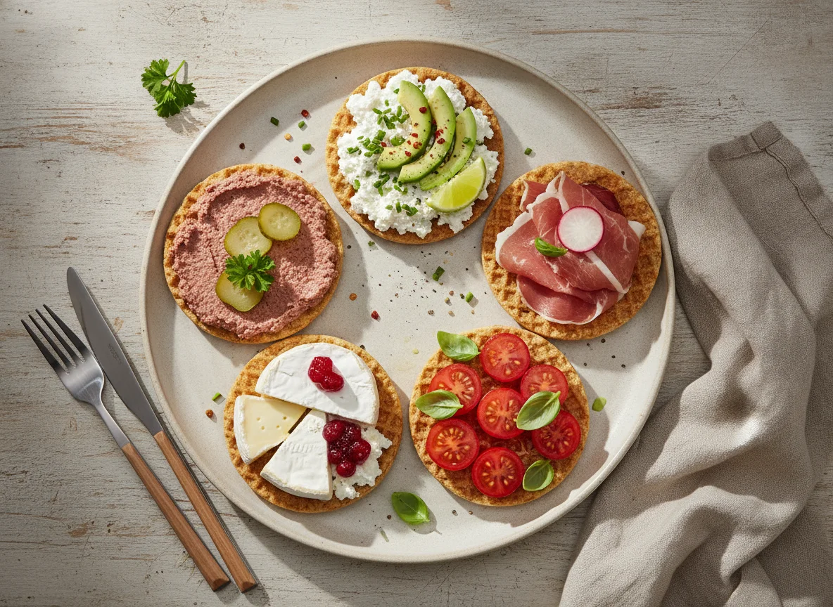 Maiswaffeln mit verschiedenen Belägen photo
