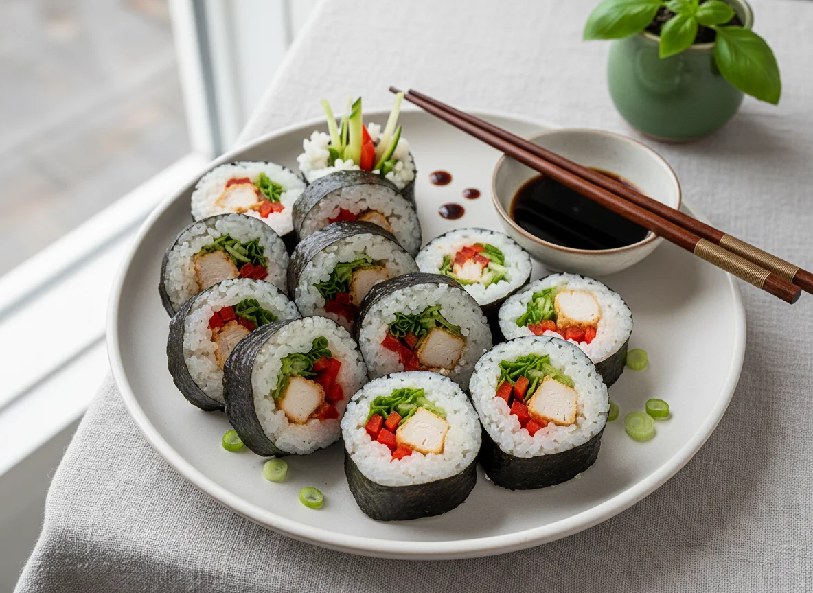 Maki Sushi mit verschiedenen Füllungen photo