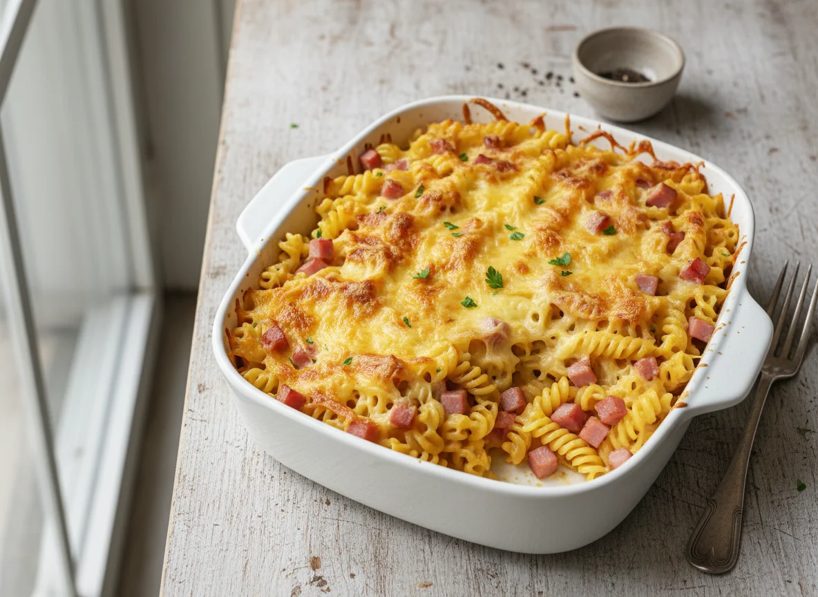 Makkaroni-Schinken-Auflauf photo