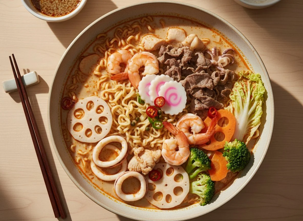 Mala Tang mit verschiedenen Zutaten photo