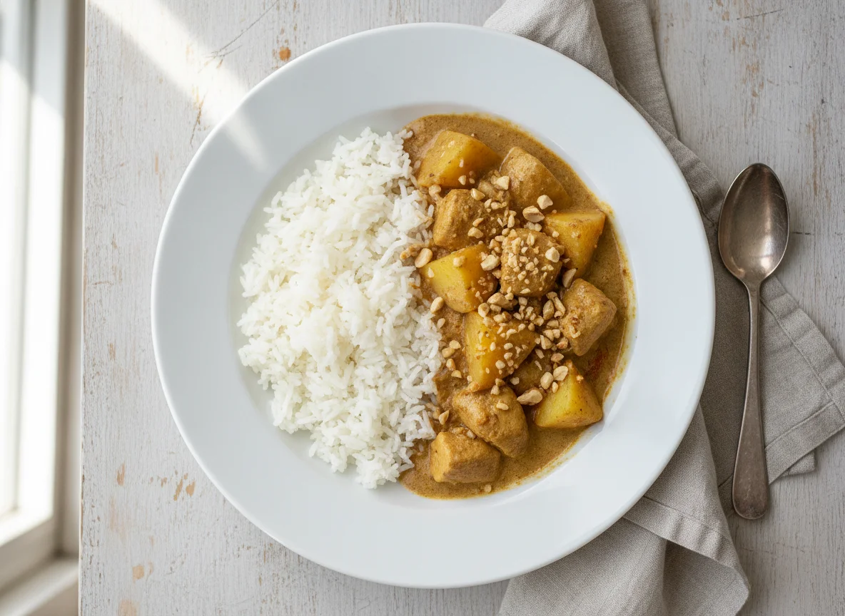 Massaman Curry mit Reis photo