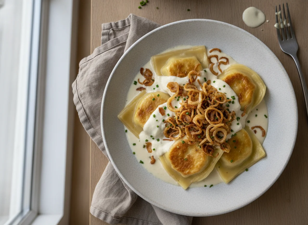 Maultaschen in Sahnesauce photo