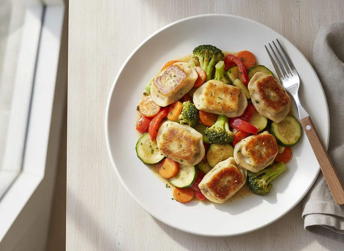 Maultaschen-Gemüse-Pfanne photo