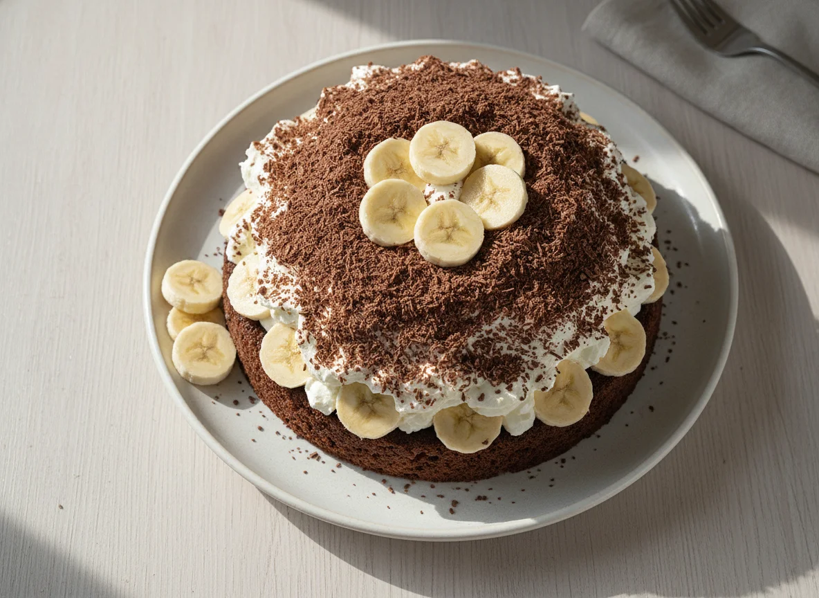 Maulwurfkuchen mit Banane photo