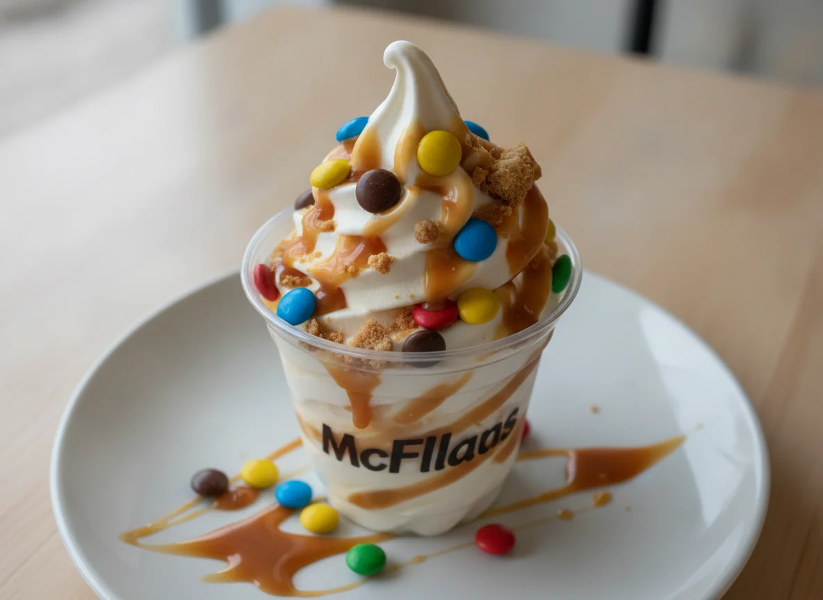 McFlurry mit Schokolinsen und Karamellsauce photo