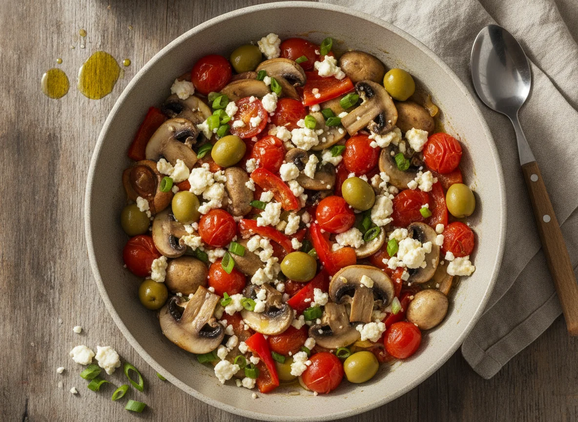 Mediterrane Gemüsepfanne mit Feta photo