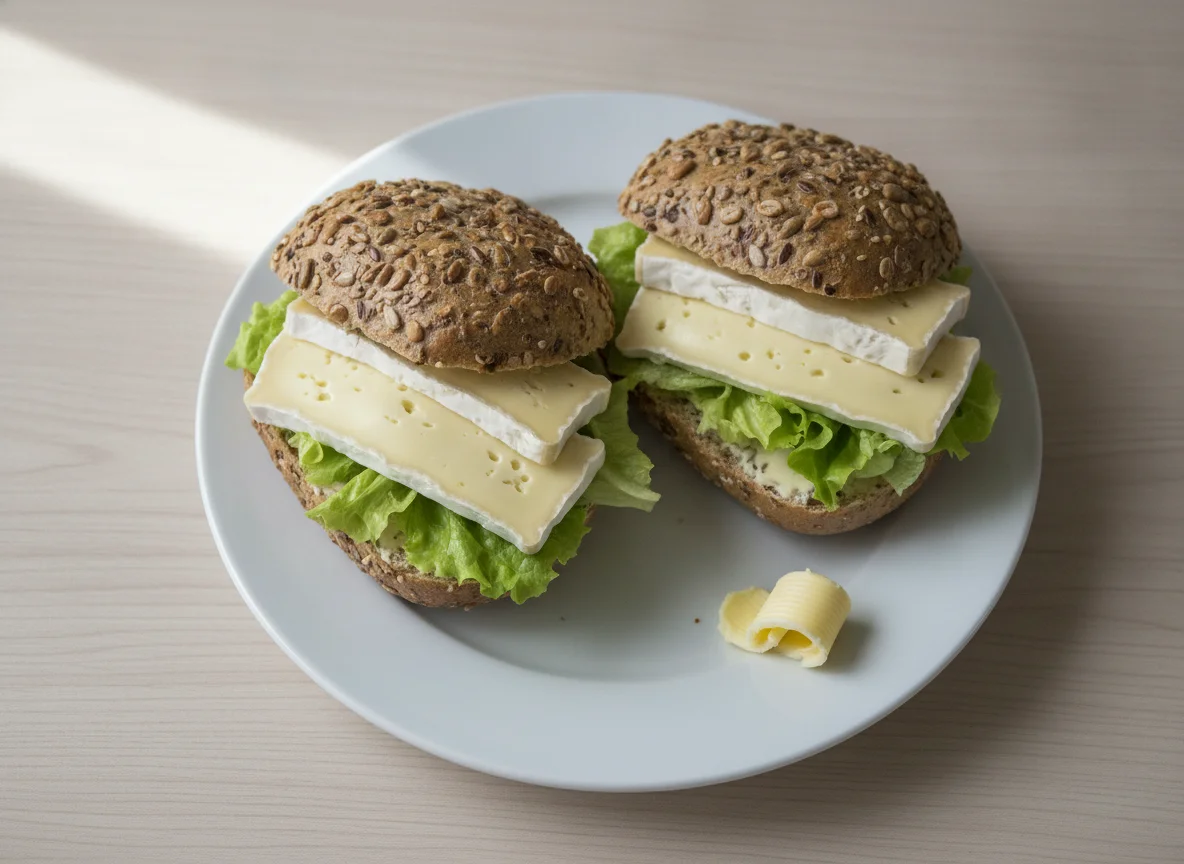 Mehrkornbrötchen mit Camembert photo