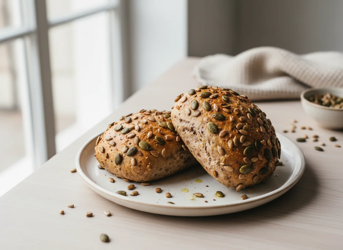 Mehrkornbrötchen mit Kernen photo