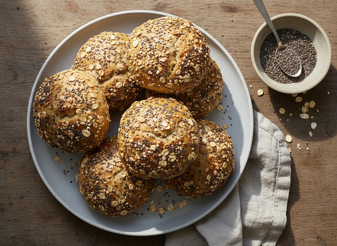 Mehrkornbrötchen mit Saaten photo
