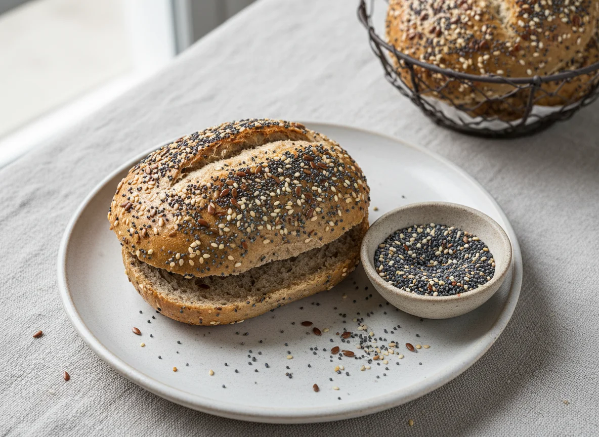 Mehrkornbrötchen mit Samen photo