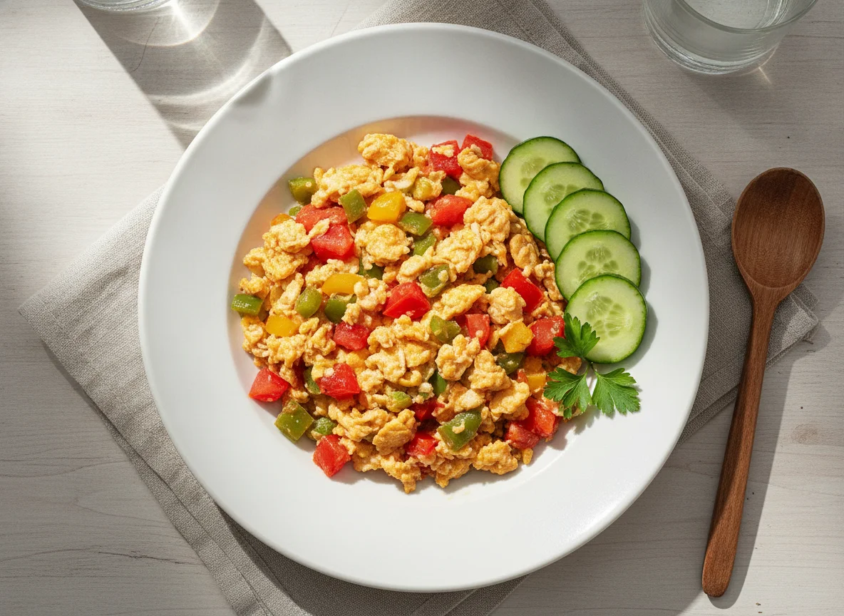 Menemen (Türkisches Rührei mit Tomaten) photo