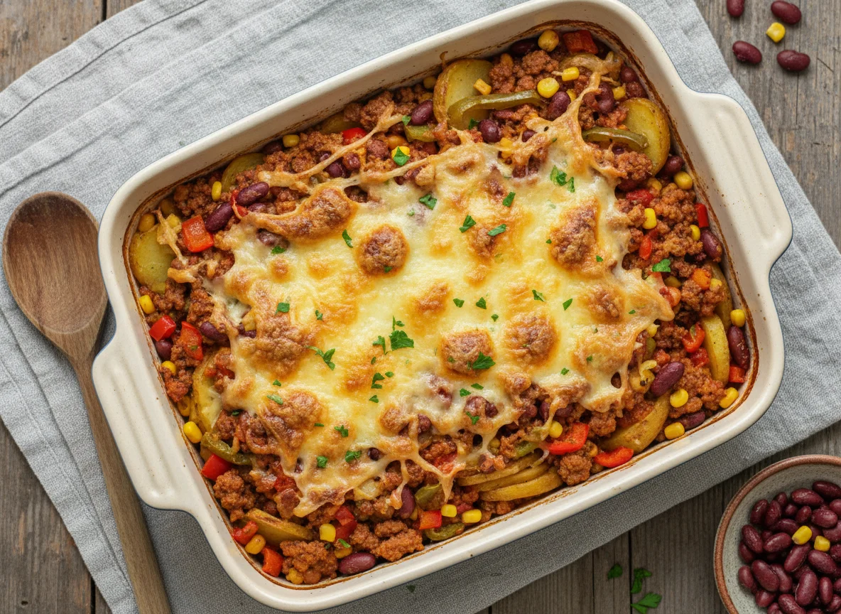Mexikanischer Auflauf mit Kartoffeln photo