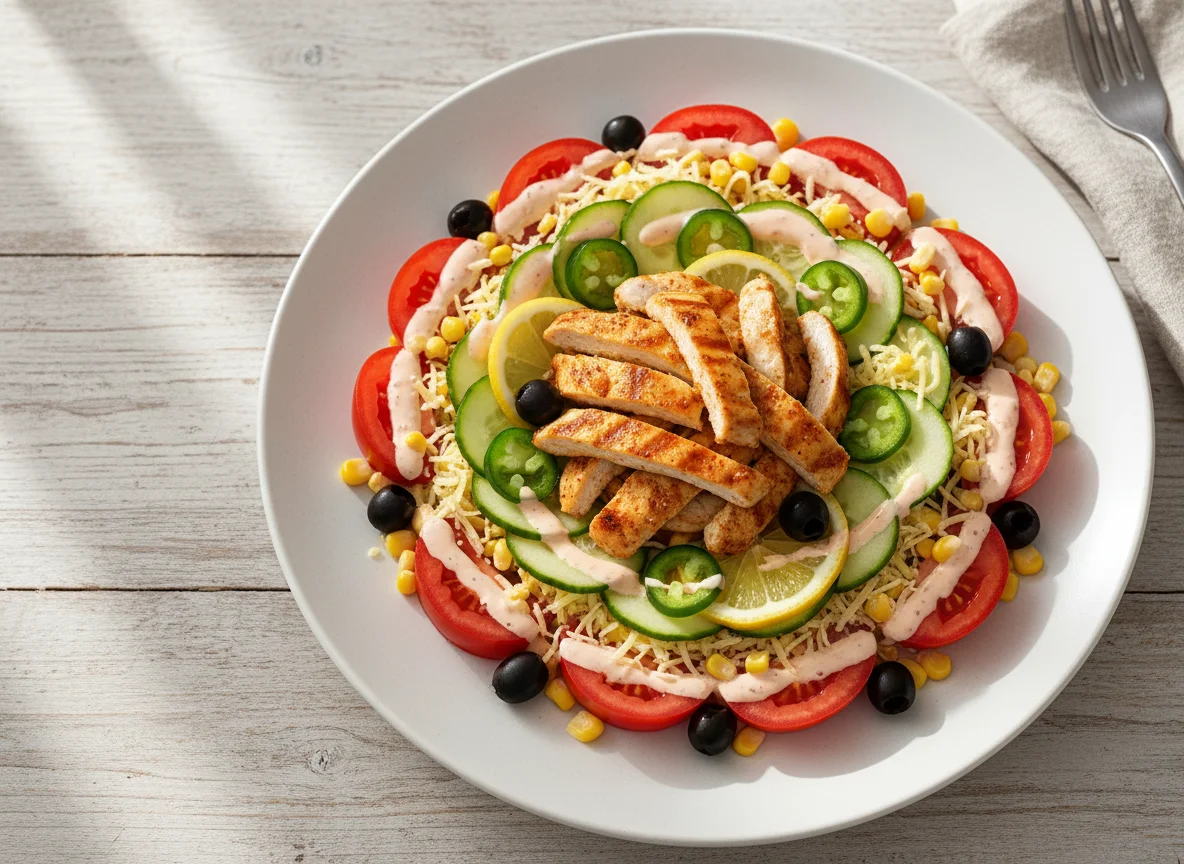 Mexikanischer Salat mit Hähnchen photo