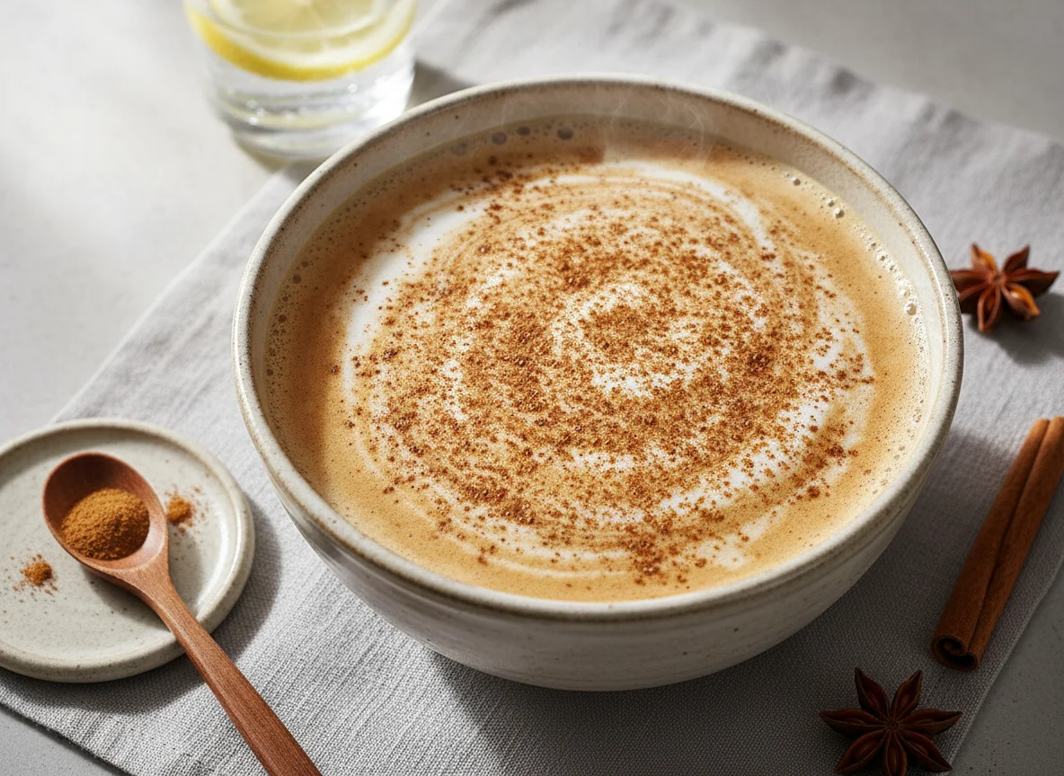 Milchkaffee mit Zimt photo