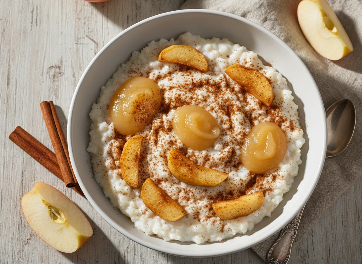 Milchreis mit Apfel und Zimt photo