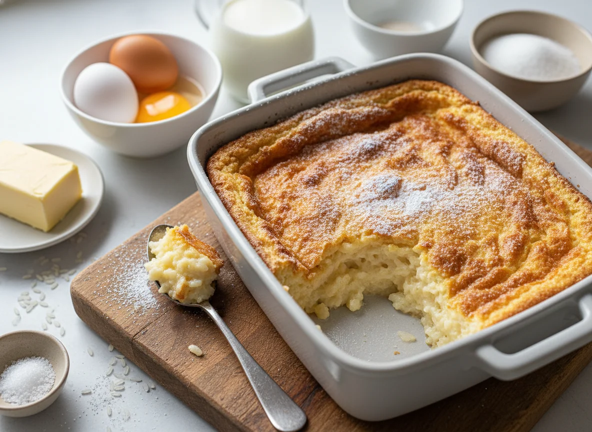 Milchreisauflauf mit Quarkmasse photo