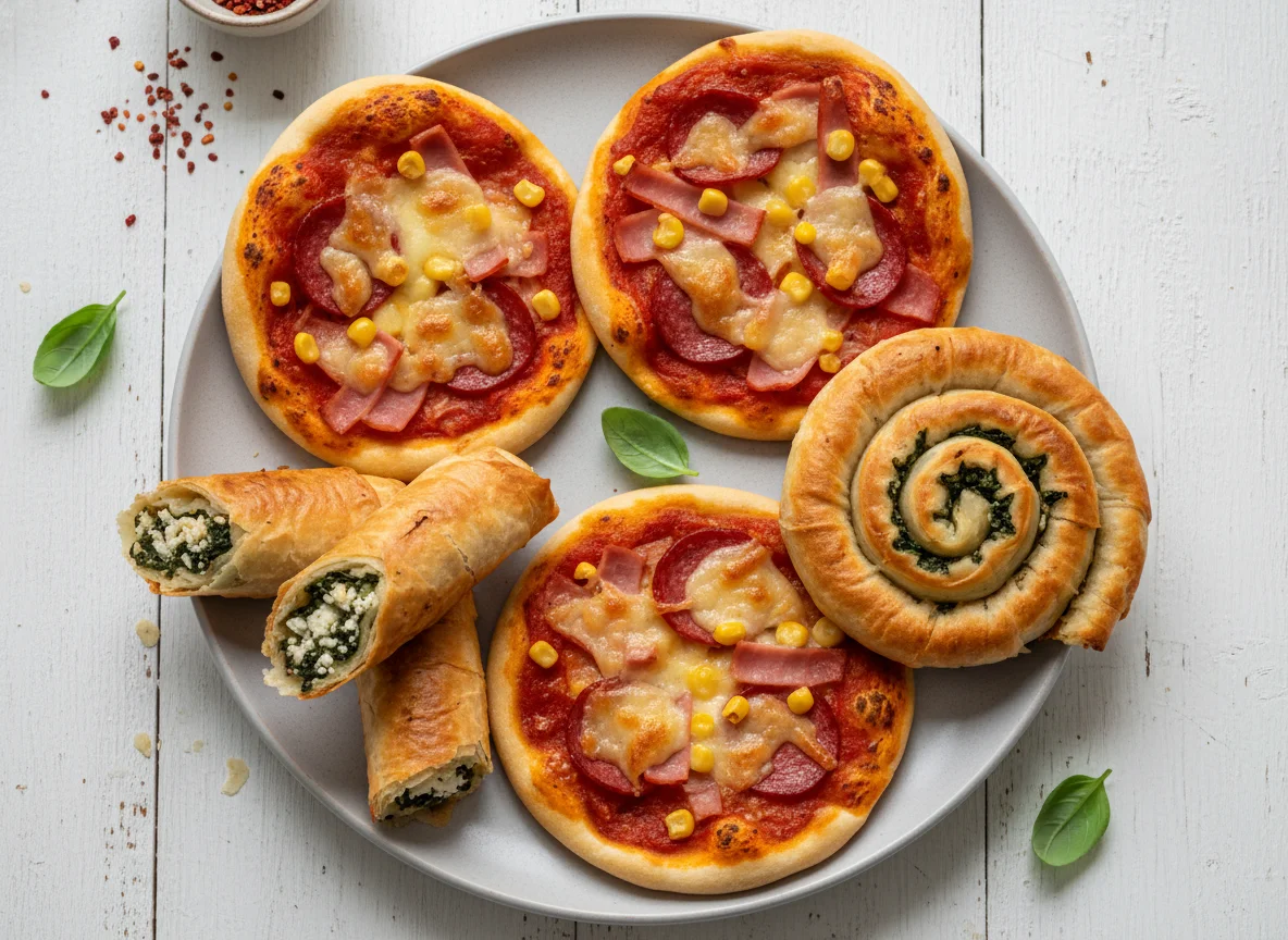 Mini-Pizza und Börek photo