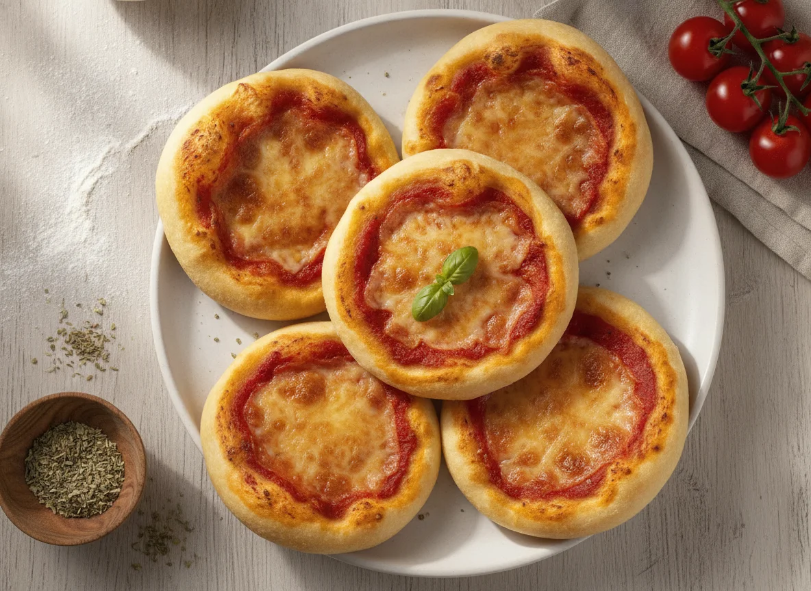 Mini-Pizzen mit Käse photo