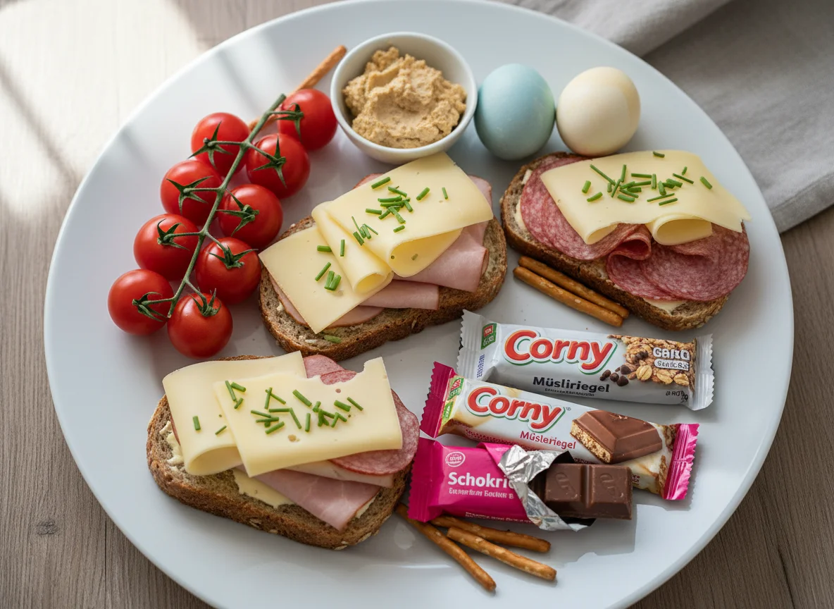 Mittagessen mit Sandwiches und Snacks photo