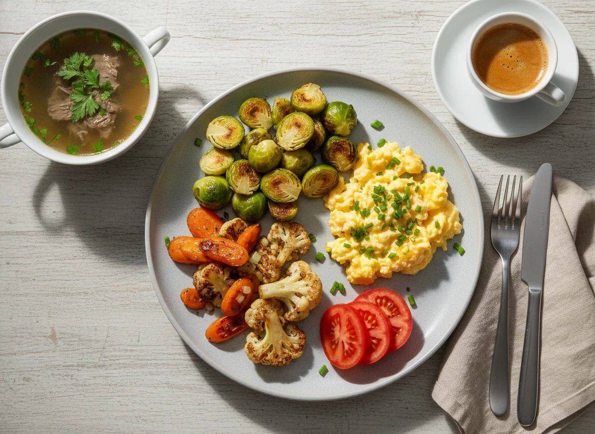 Mittagsmenü mit Suppe und Espresso photo