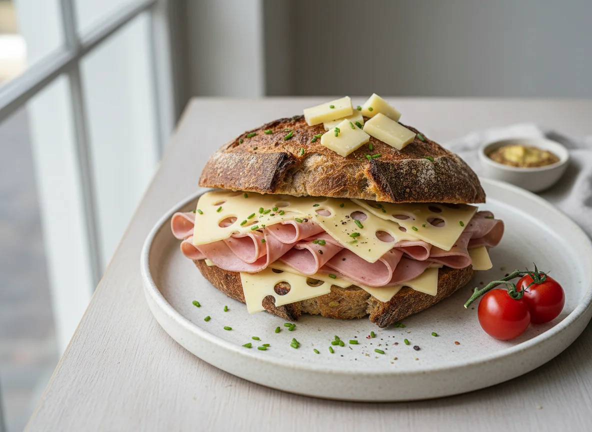 Mortadella-Käse-Brot photo
