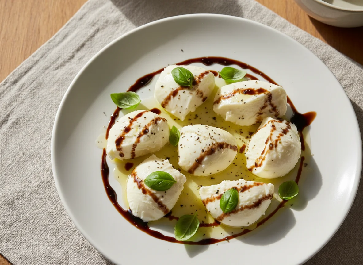 Mozzarella mit Balsamico-Creme photo