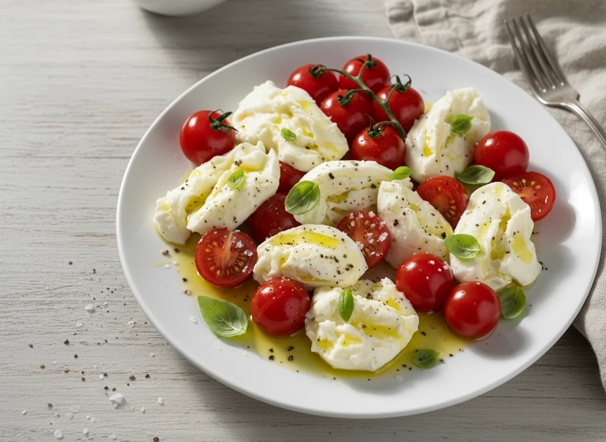Mozzarella mit Kirschtomaten photo
