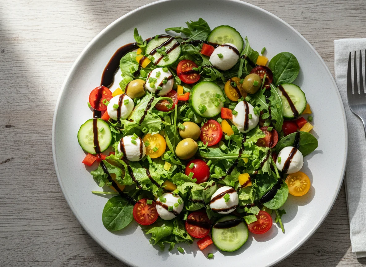 Mozzarella Salat mit Balsamico photo