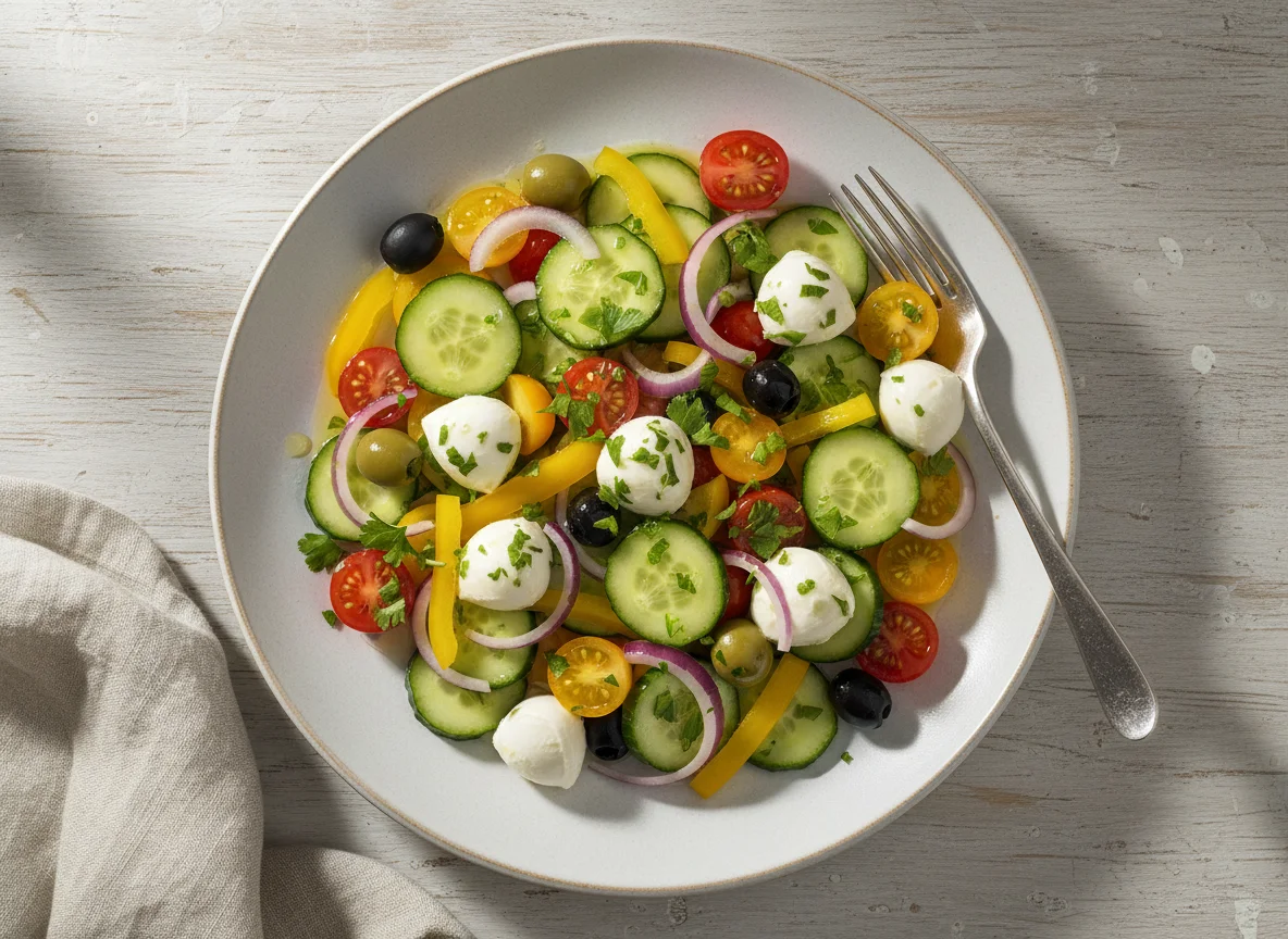 Mozzarella-Salat mit Gemüse photo