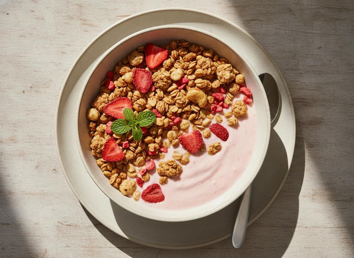 Müesli mit Erdbeerjoghurt photo