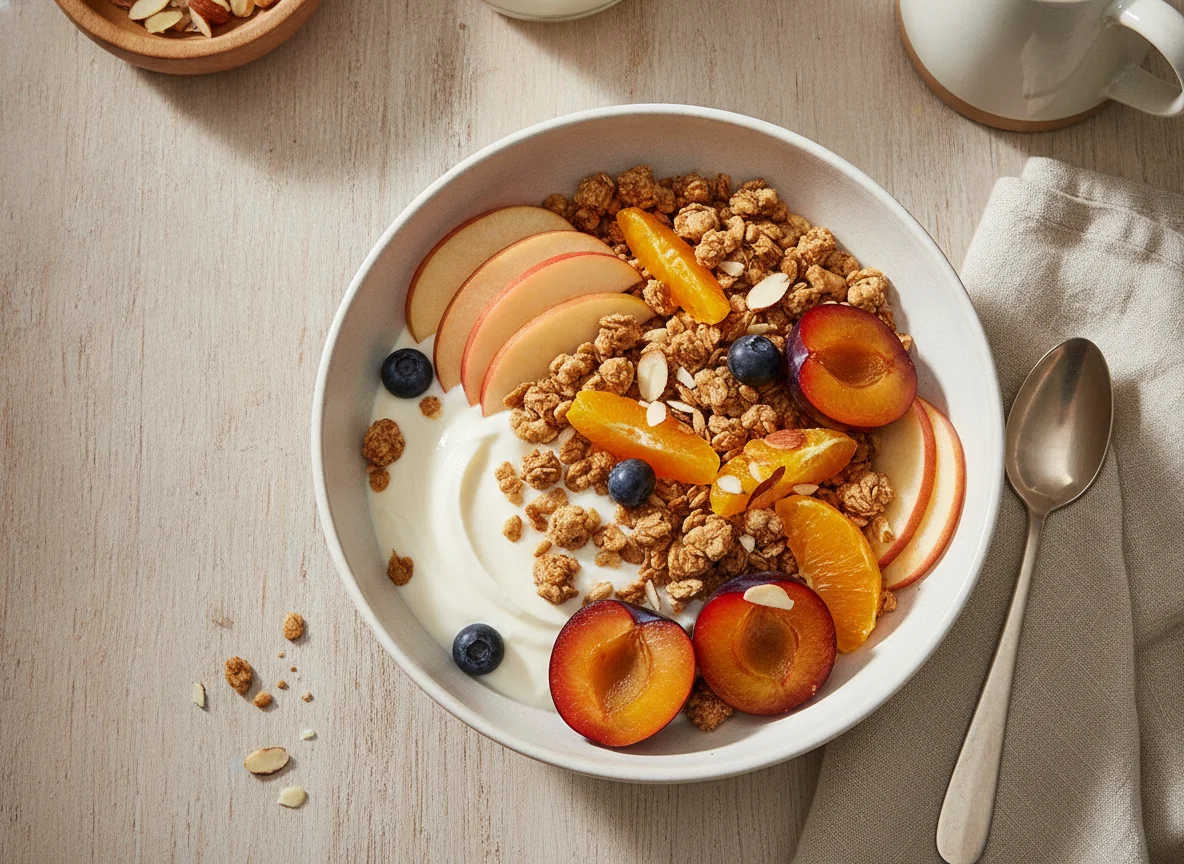 Müesli mit Joghurt und Früchten photo