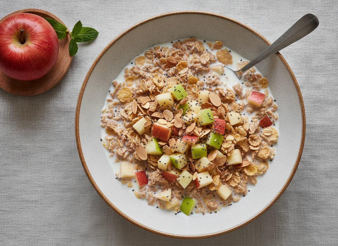 Müesli mit Milch und Früchten photo