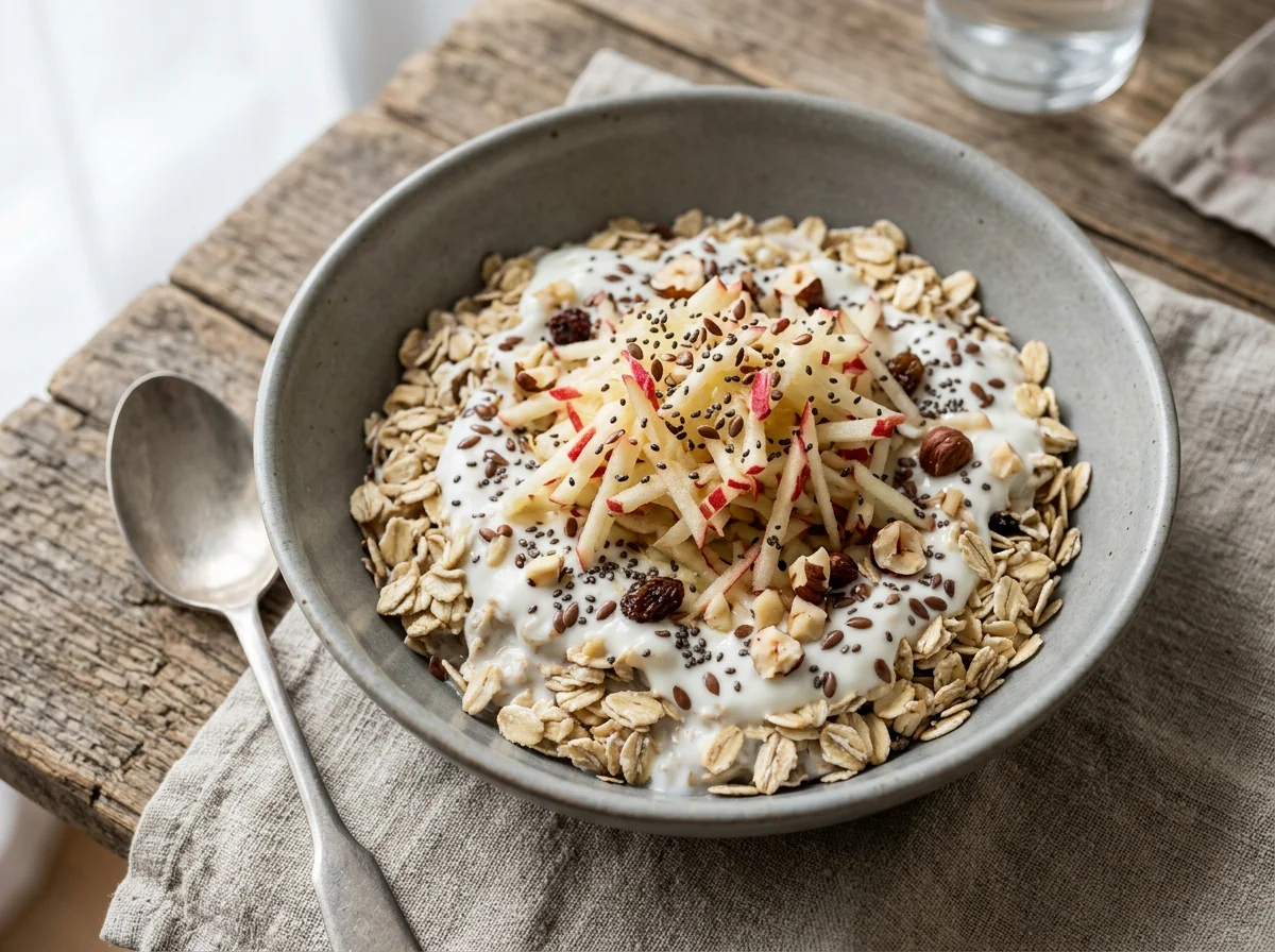 Müsli mit Apfel und Chiasamen photo