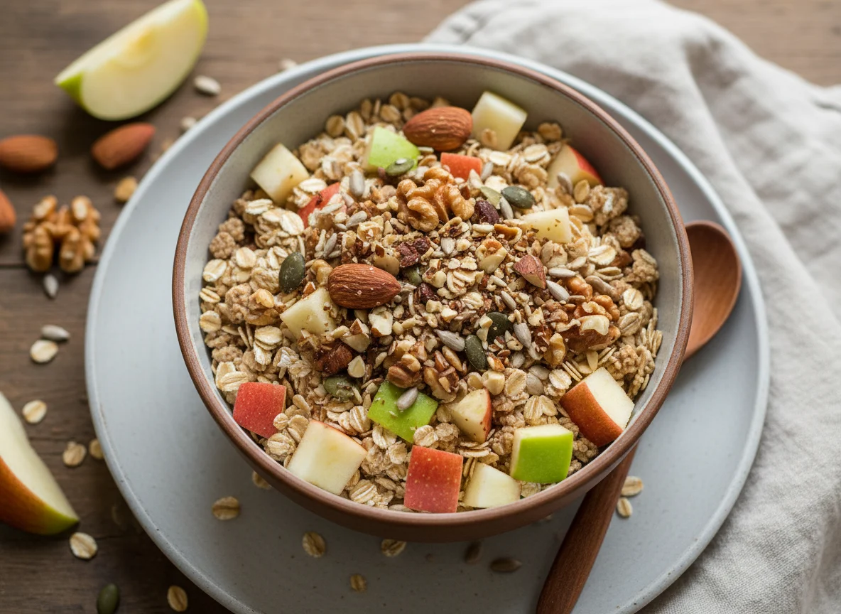 Müsli mit Apfelstücken photo