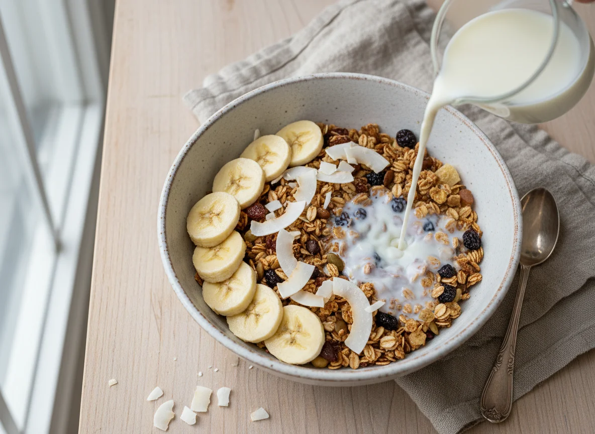 Müsli mit Banane photo