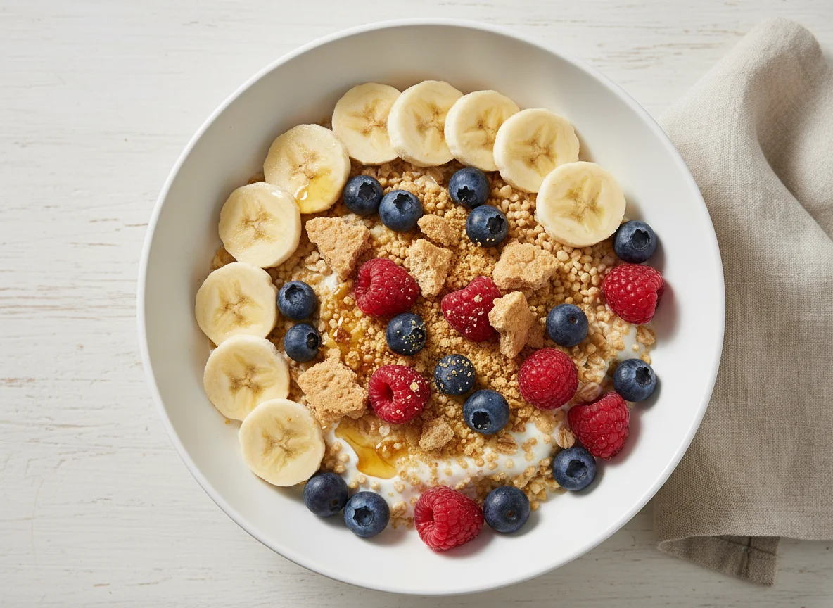 Müsli mit Beeren und Keksstreuseln photo