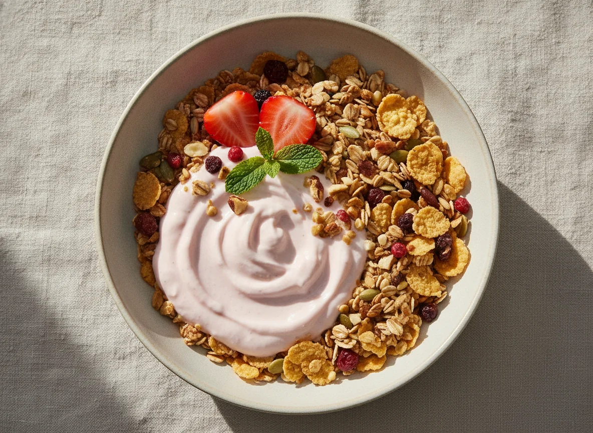 Müsli mit Erdbeerjoghurt photo