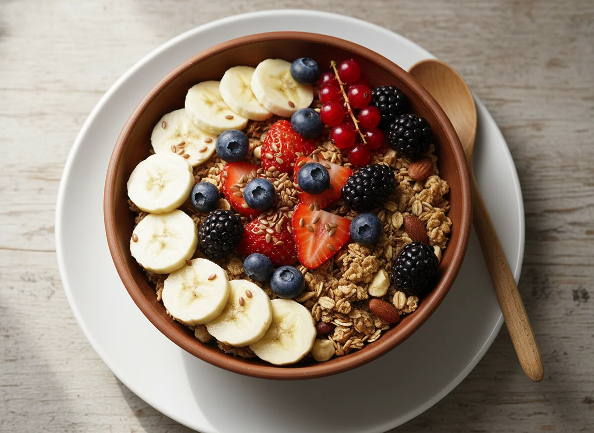 Müsli mit Früchten und Leinsamen photo